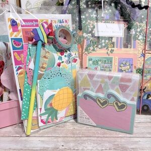 Summer Themed Junk Journal & Planner Decor Supplies Kit Scrapbook Lot Stationery